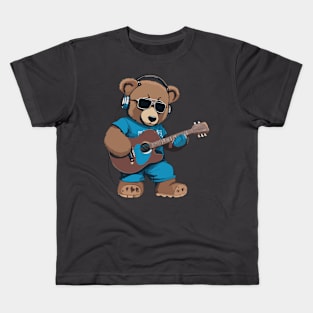 Teddy Bear Play Guitar Kids T-Shirt